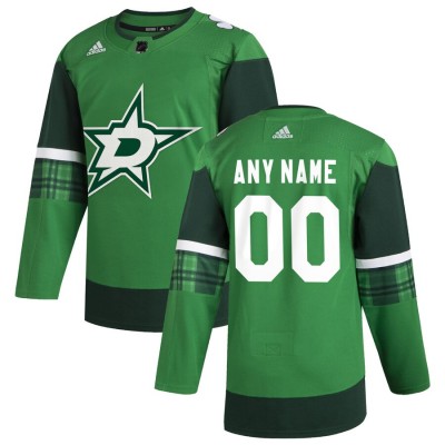 Dallas Stars Men's Adidas 2020 St. Patrick's Day Custom Stitched NHL Jersey Green